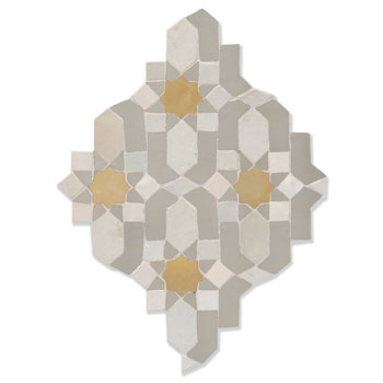 Mosaic House Moroccan tile Dazzle 1-25-32 White,   Light Gray,   Tan, beige, natural, terracotta   solid zellige, mosaic, zellij, field, pattern, glaze, intricate, classic, traditional, complex 